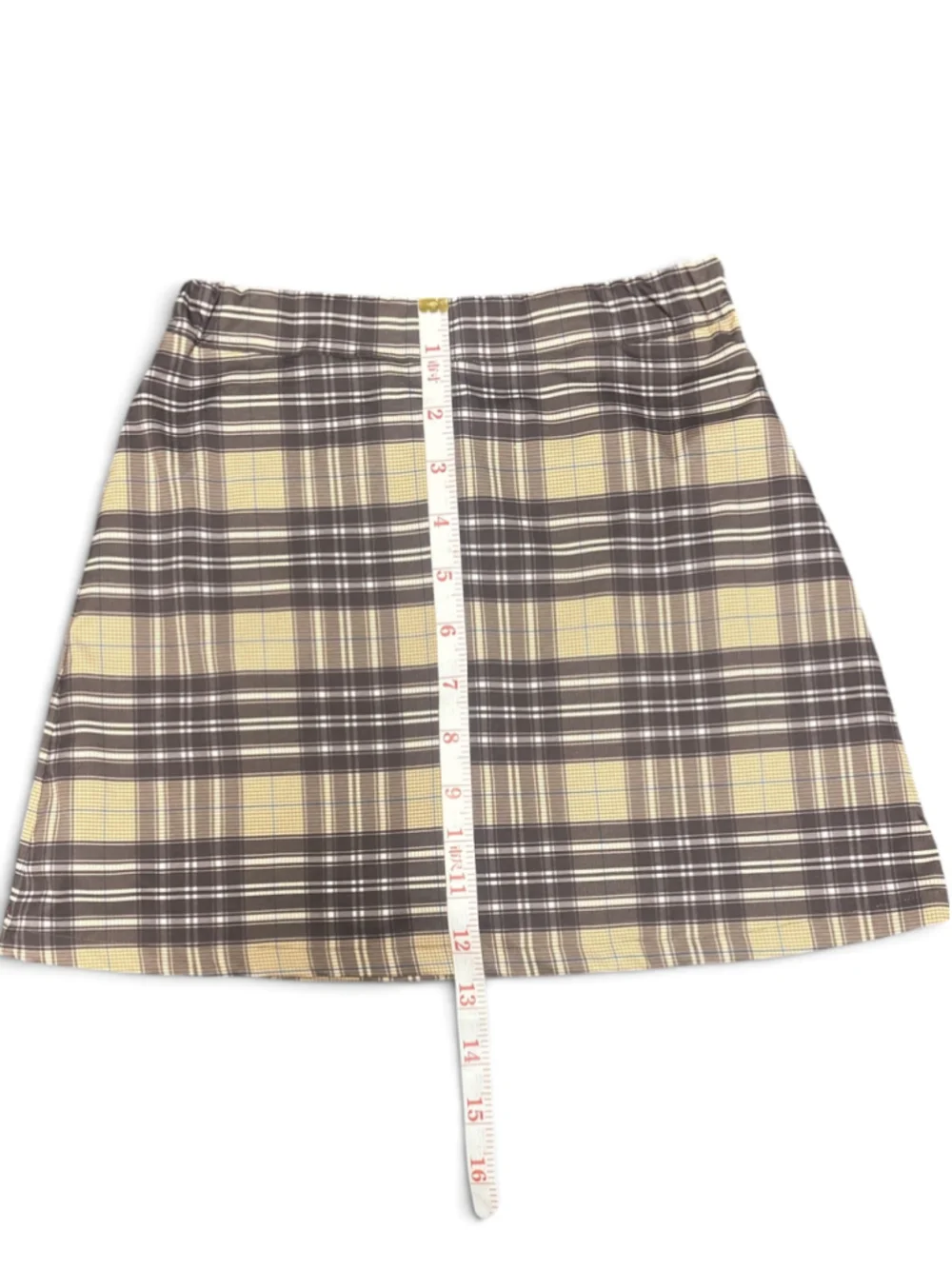 Plaid Mini Golf Skirt Size M Beige Brown